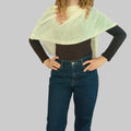 Elegant asymmetrical light knit shawl