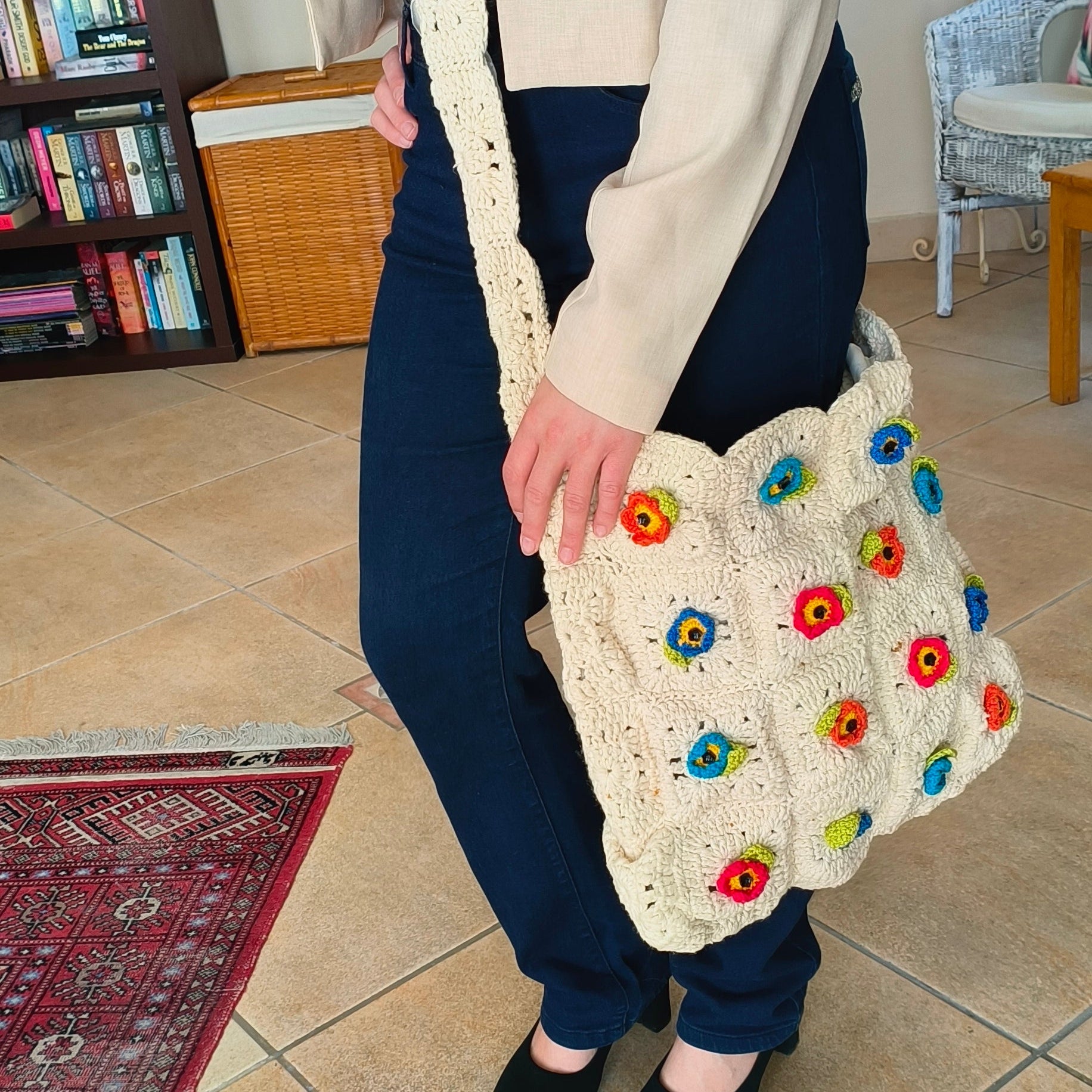 Handmade Crochet Flower Bag