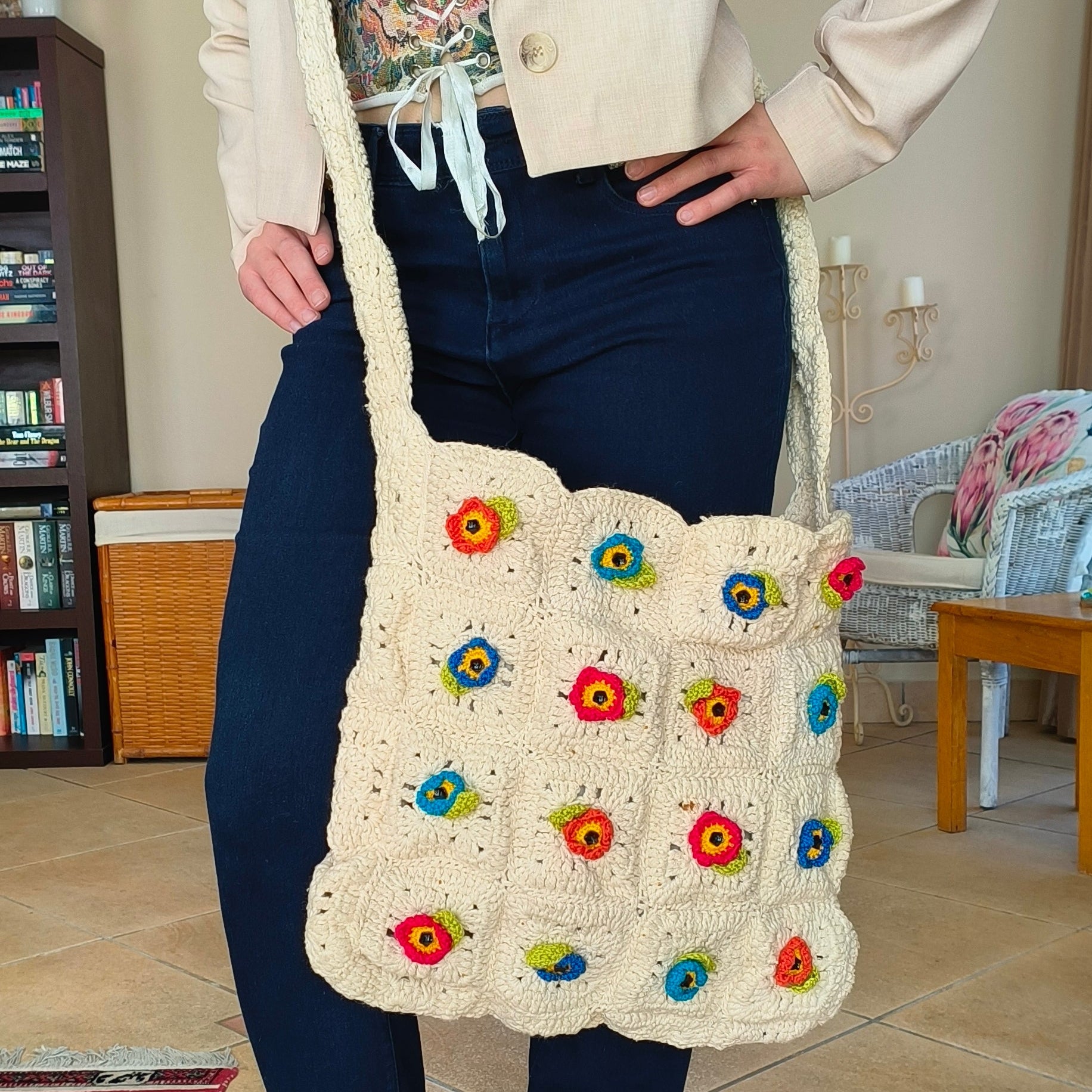 Handmade Crochet Flower Bag