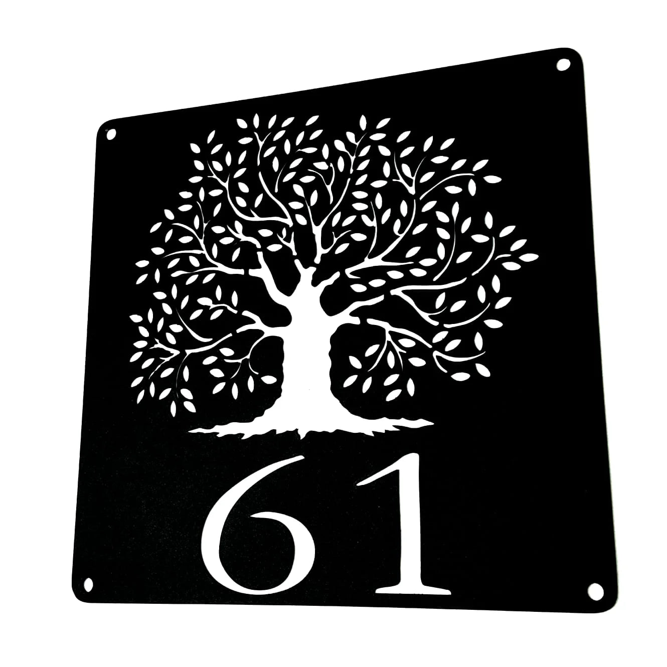 Oak Tree Home Number Sign