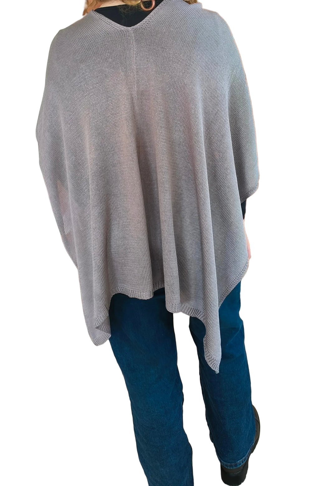 Elegant asymmetrical light knit shawl