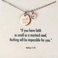 Mustard Seed Rose Gold Faith over Fear Necklace